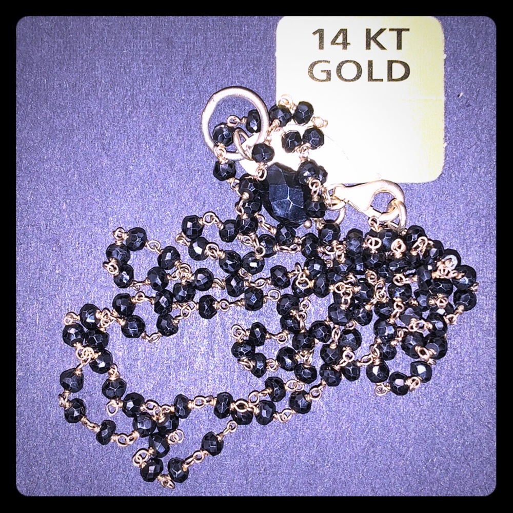 14 k Gold Handcrafted Sautoir Necklace